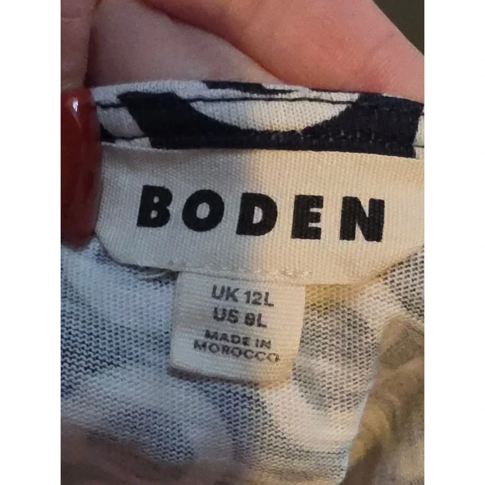 Boden Navy White Circle Print Cap Sleeve Sheath Dress UK 12 US 8L - Picture 6 of 7